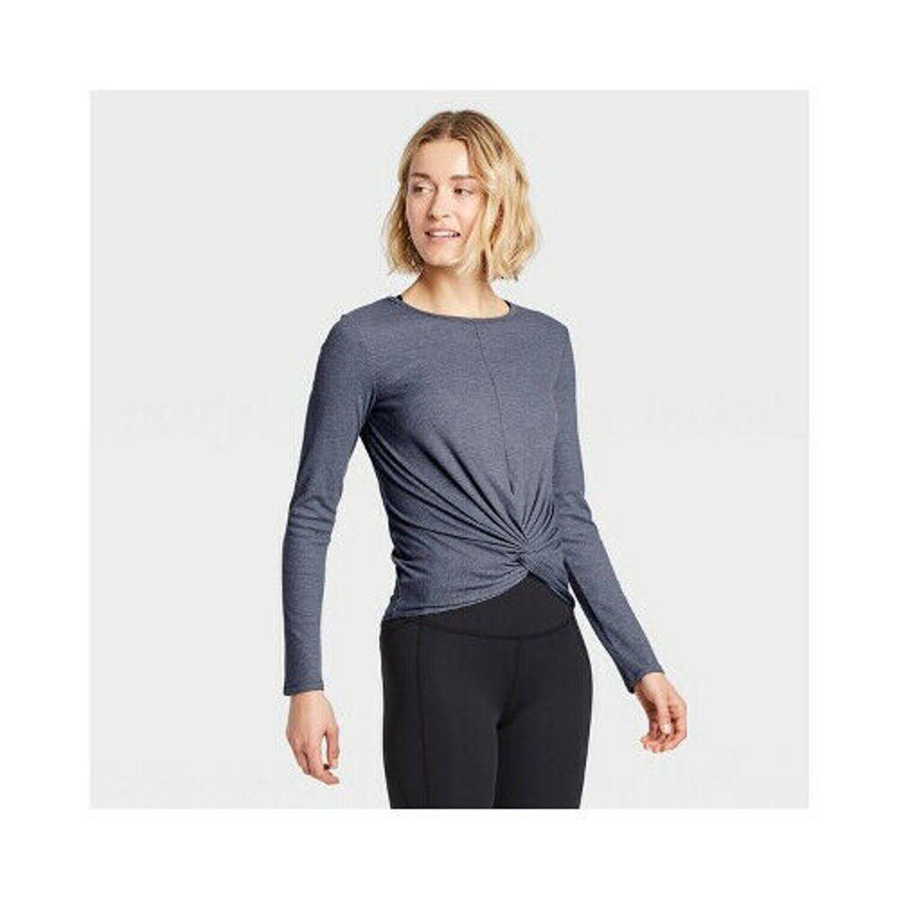 all in motion Heathered Grey Twist-Front Long Sleeve Tee